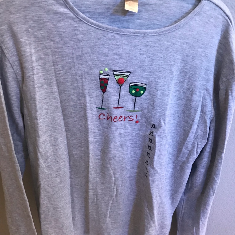 Cool Christmas Cocktails LS Tee Sz XL